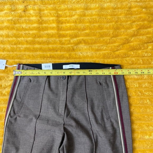 BRAX Women’s Work Pants Style Mills Brown Side Stripes NWT ACTUAL 33x31 Skinny - Picture 5 of 7